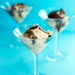 chocolate pouring over vegan banana and peanut butter ice cream | yumsome.com