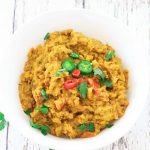 overhead shot of a bowl of dal fry | yumsome.com