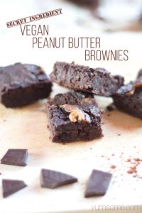 pinterest image - vegan peanut butter and chickpea brownies | yumsome.com