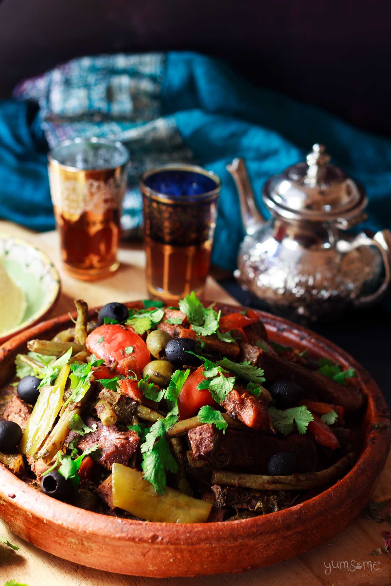 A large moroccan vegetable tagine.