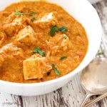 My vegan paneer butter masala is a perfect balance of spiciness and creaminess, and works really well with Indian breads or rice, and starchy curry dishes, such as aloo masala and dal fry. | yumsome.com