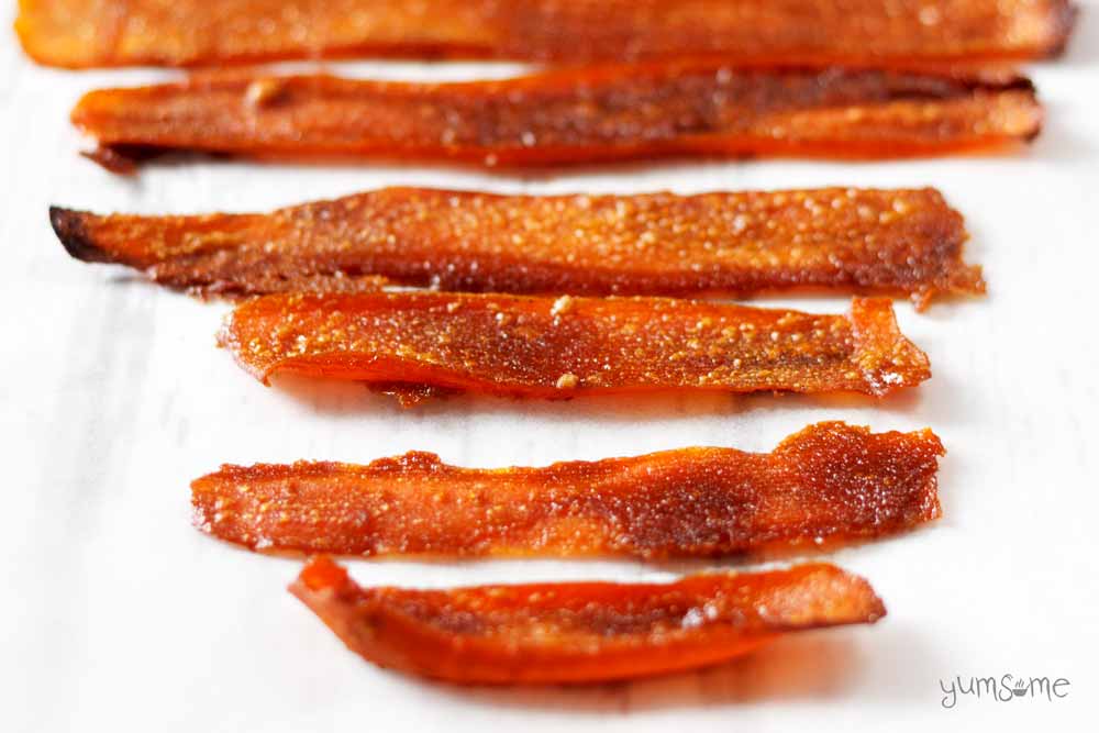 vegan carrot bacon rashers | yumsome.com