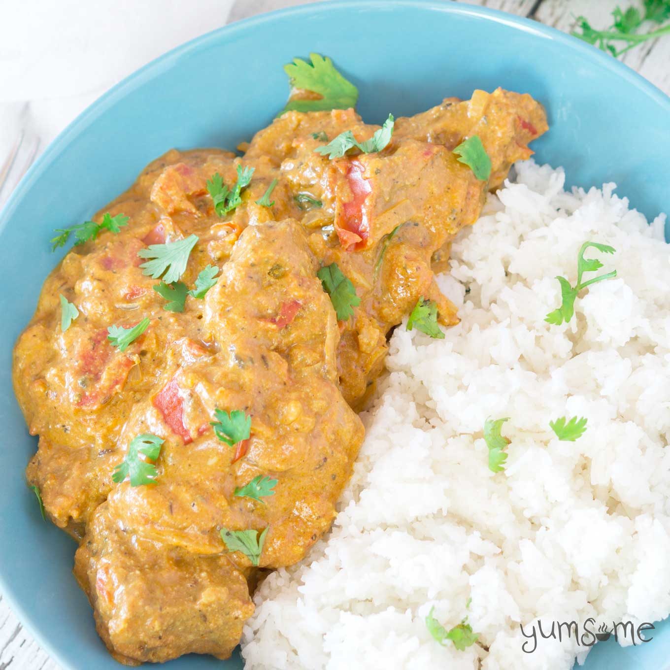 vegan butter chicken and rice | yumsome.com
