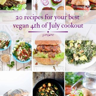 hero image: 20 recipes for your best vegan 4th of July Cookout | yumsome.com
