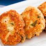 a horizontal plate of easy quinoa and cheese patties | yumsome.com