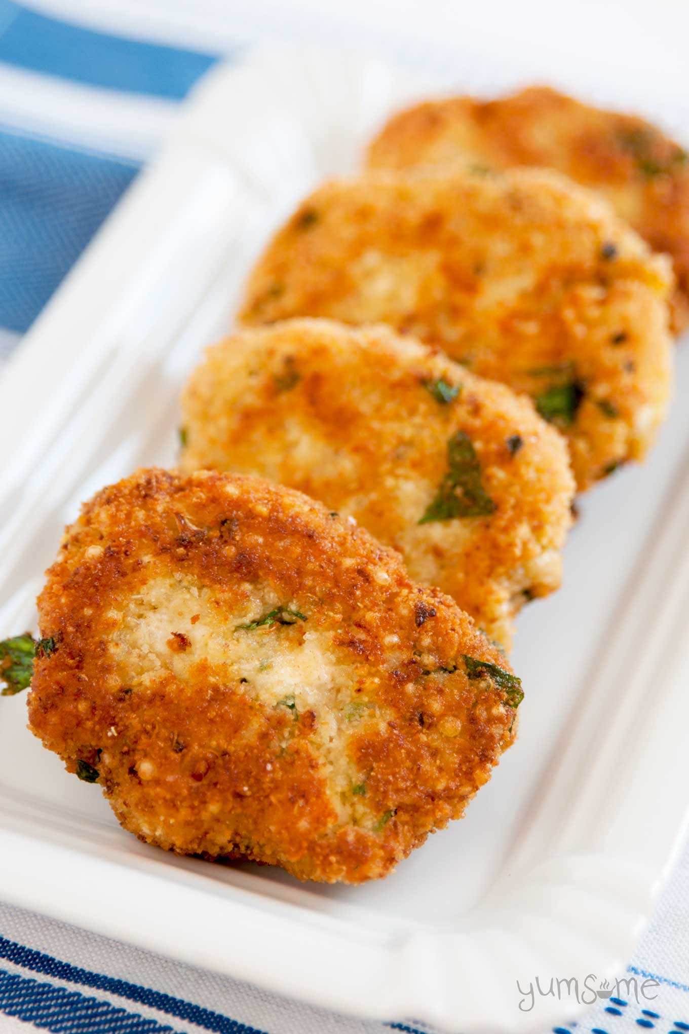 a plate of easy quinoa and cheese patties | yumsome.com