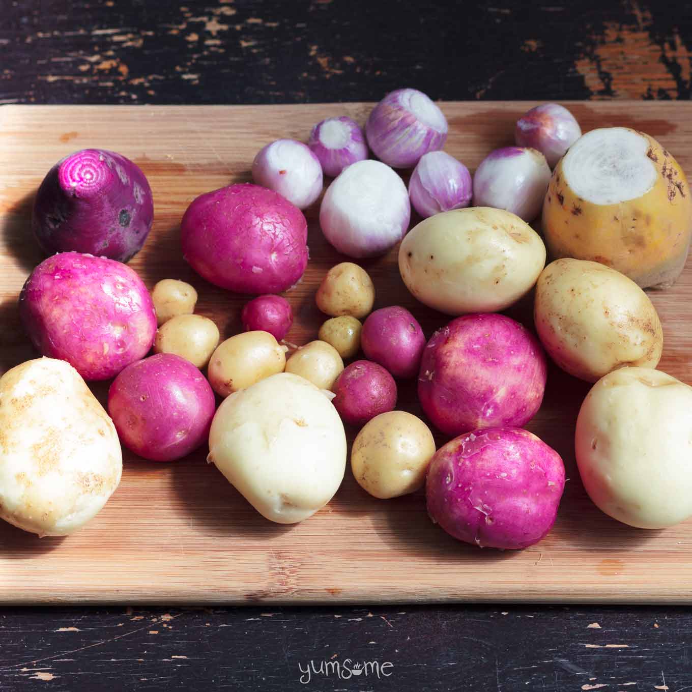 potatoes, beets, and shallots | yumsome.com