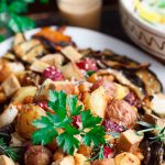 closeup shot of Power-Packed Roast Potato, Quinoa, and Garden Veggie Salad | yumsome.com
