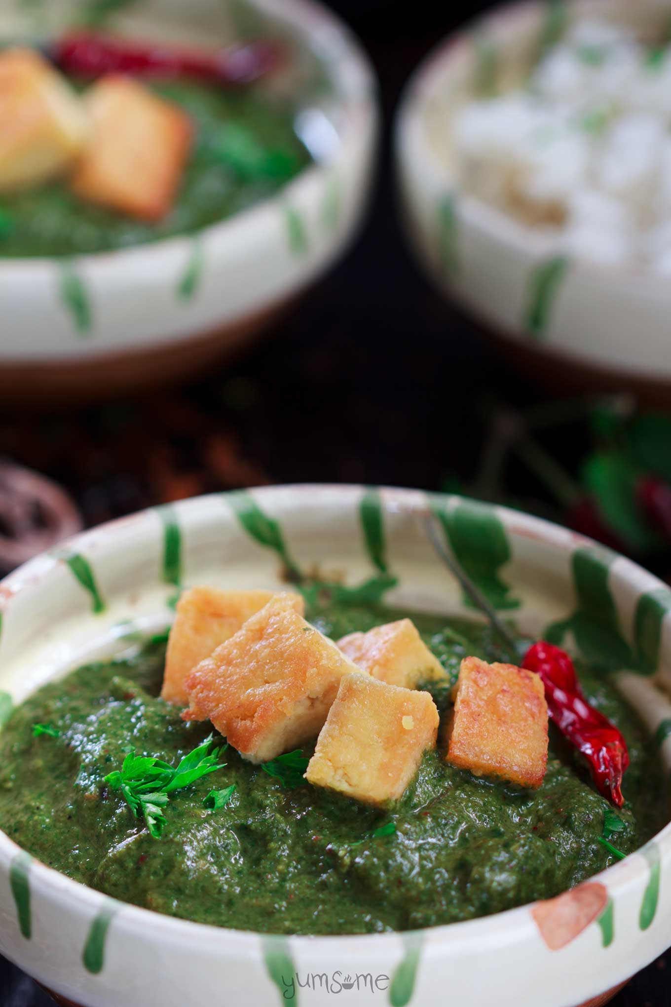 creamy spinach and tofu curry | yumsome.com