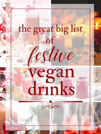 hero collage: festive vegan drinks