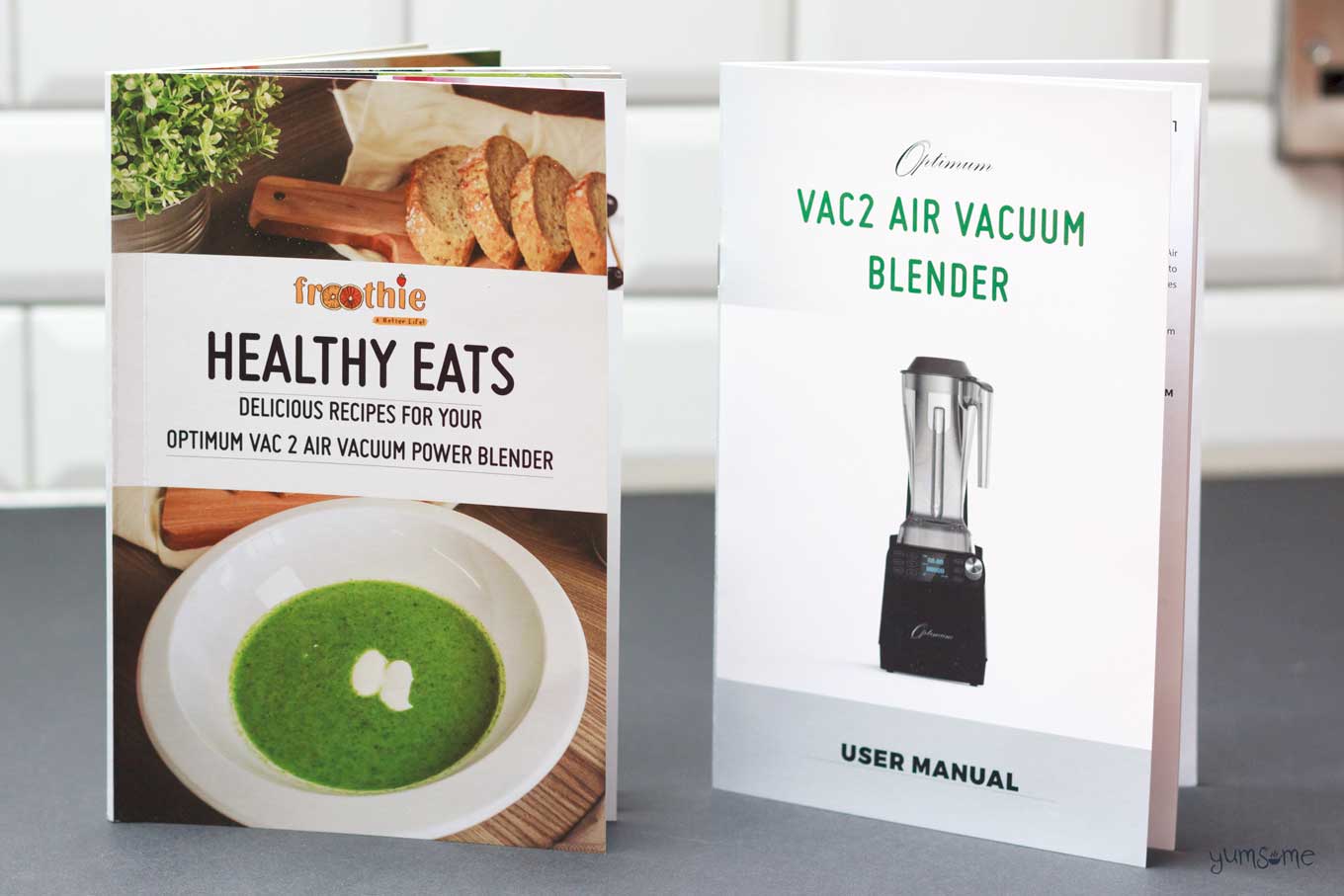 recipe book and instruction manual for froothie optimum vac2 air vacuum blender | yumsome.com