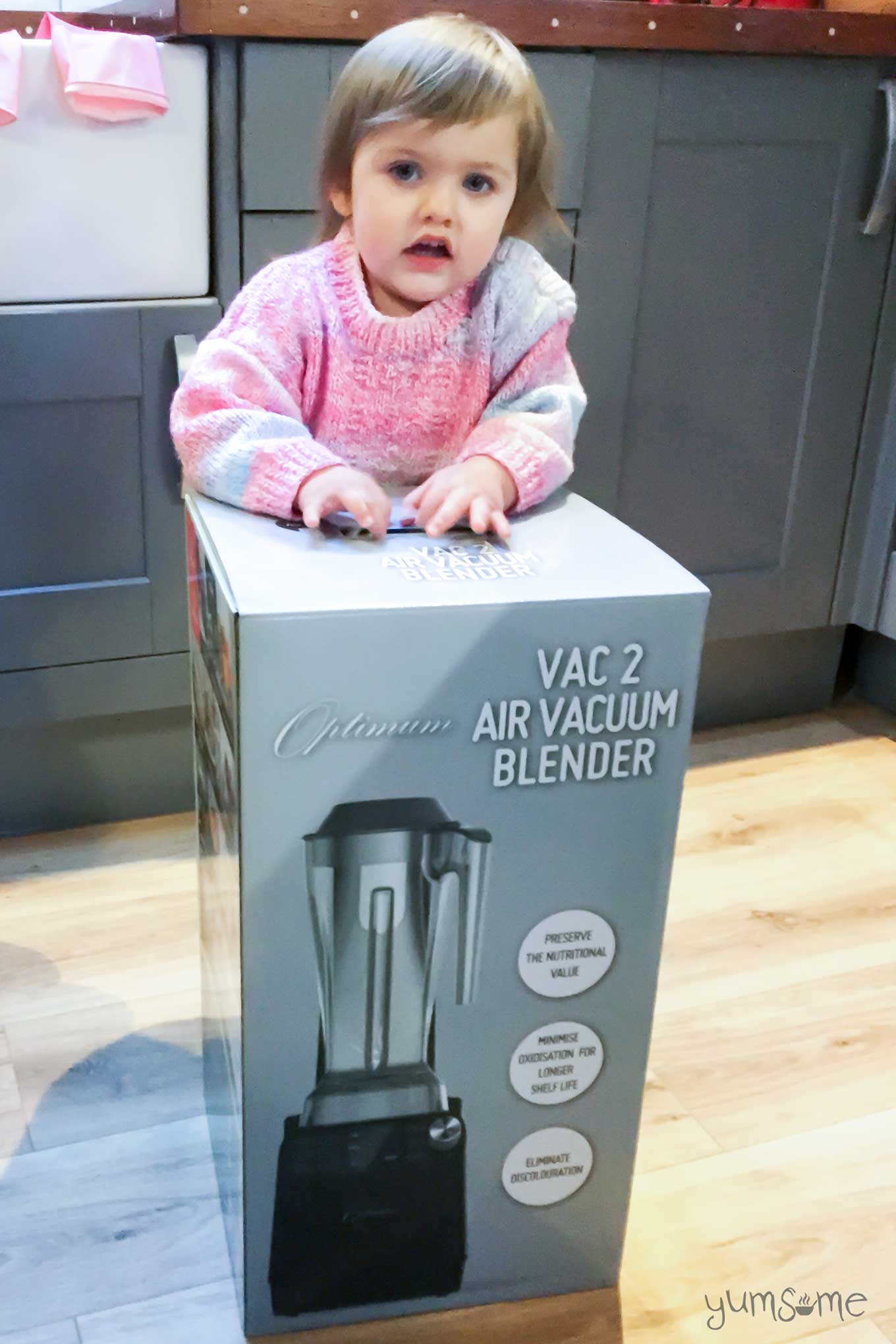 Raven and the froothie optimum vac2 air vacuum blender box | yumsome.com