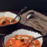 Creamy vegan tomato bisque.