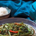 vegan Thai stir-fried morning glory with chillies and rice | yumsome.com