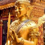 Golden karana mudra Bodhisattva at Wat Phra That Doi Suthep.