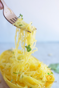A forkful of spaghetti squash.