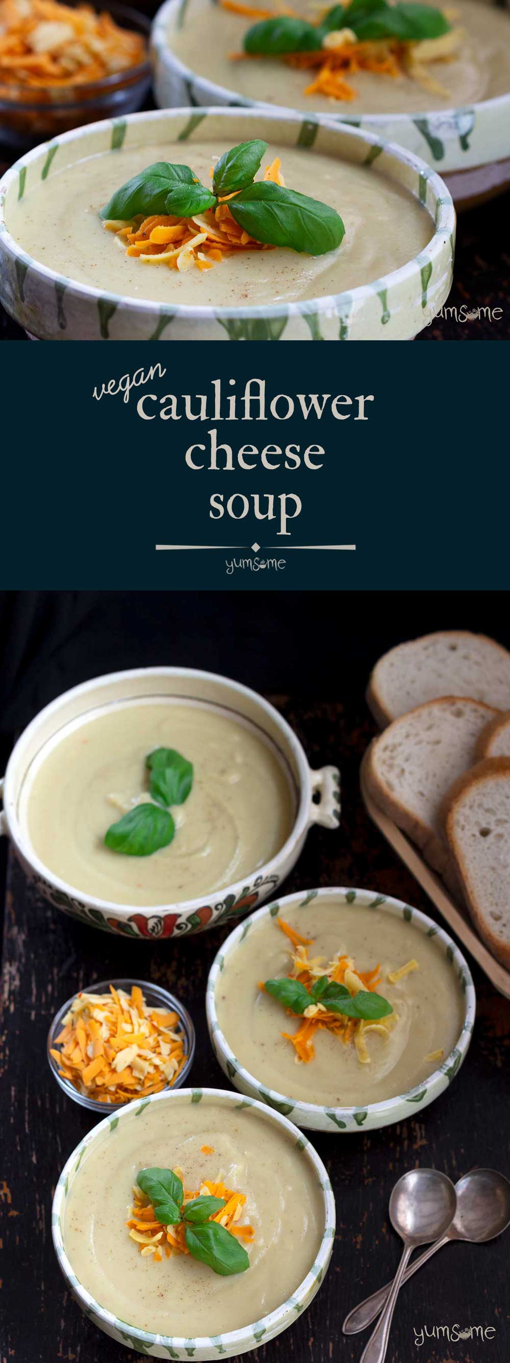 Creamy Vegan Cauliflower Cheese Soup