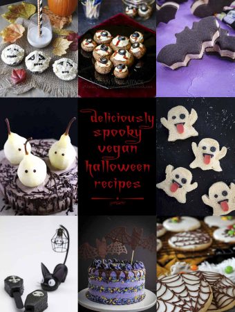 A collage of novelty Halloween foods.