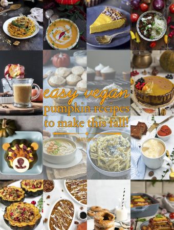 Pinterest collage of vegan pumpkin recipes.