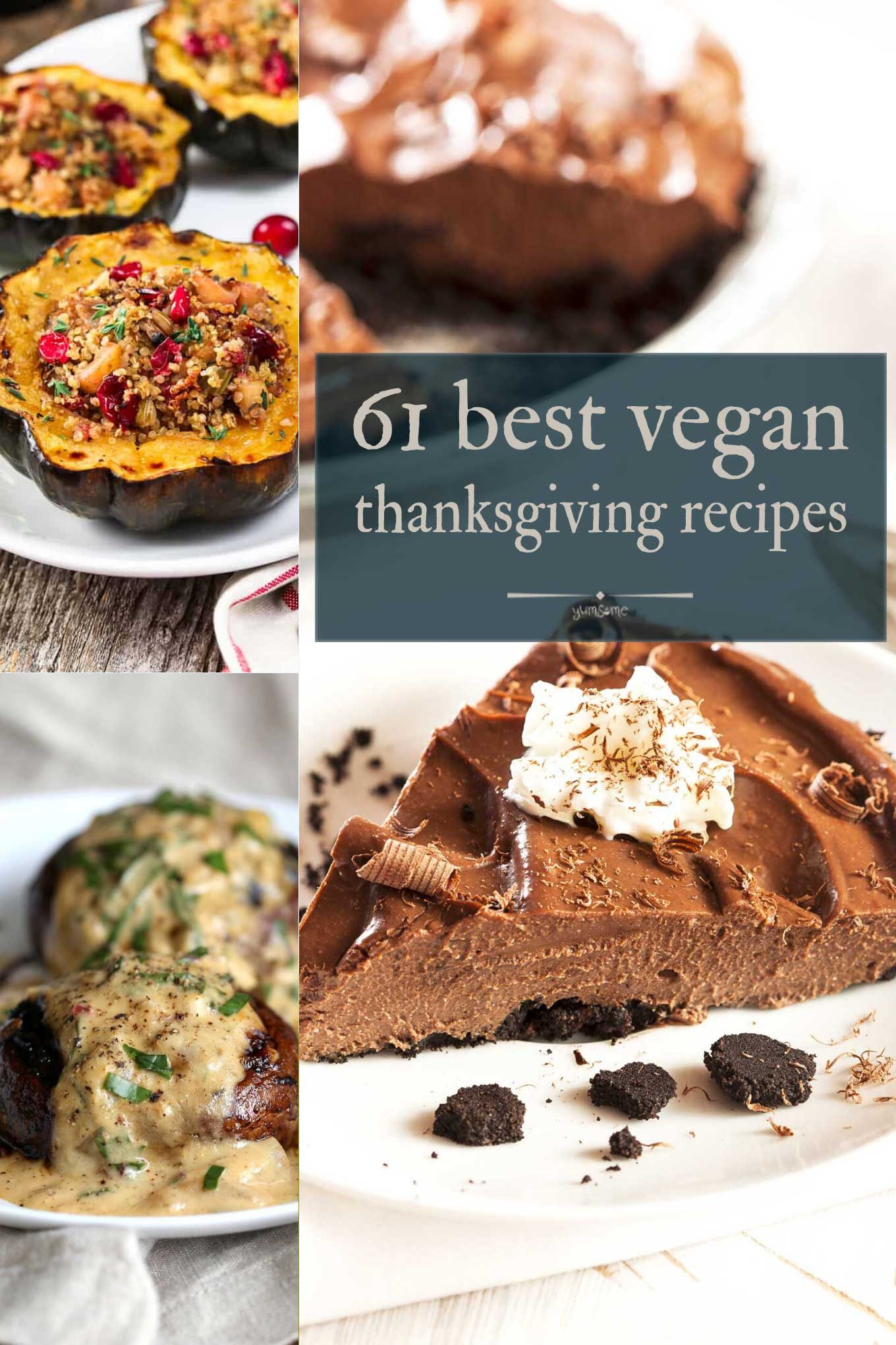 61 best vegan thanksgiving recipes collage.