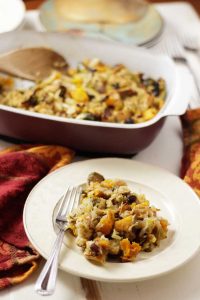A serving of Brussels sprouts stuffing.