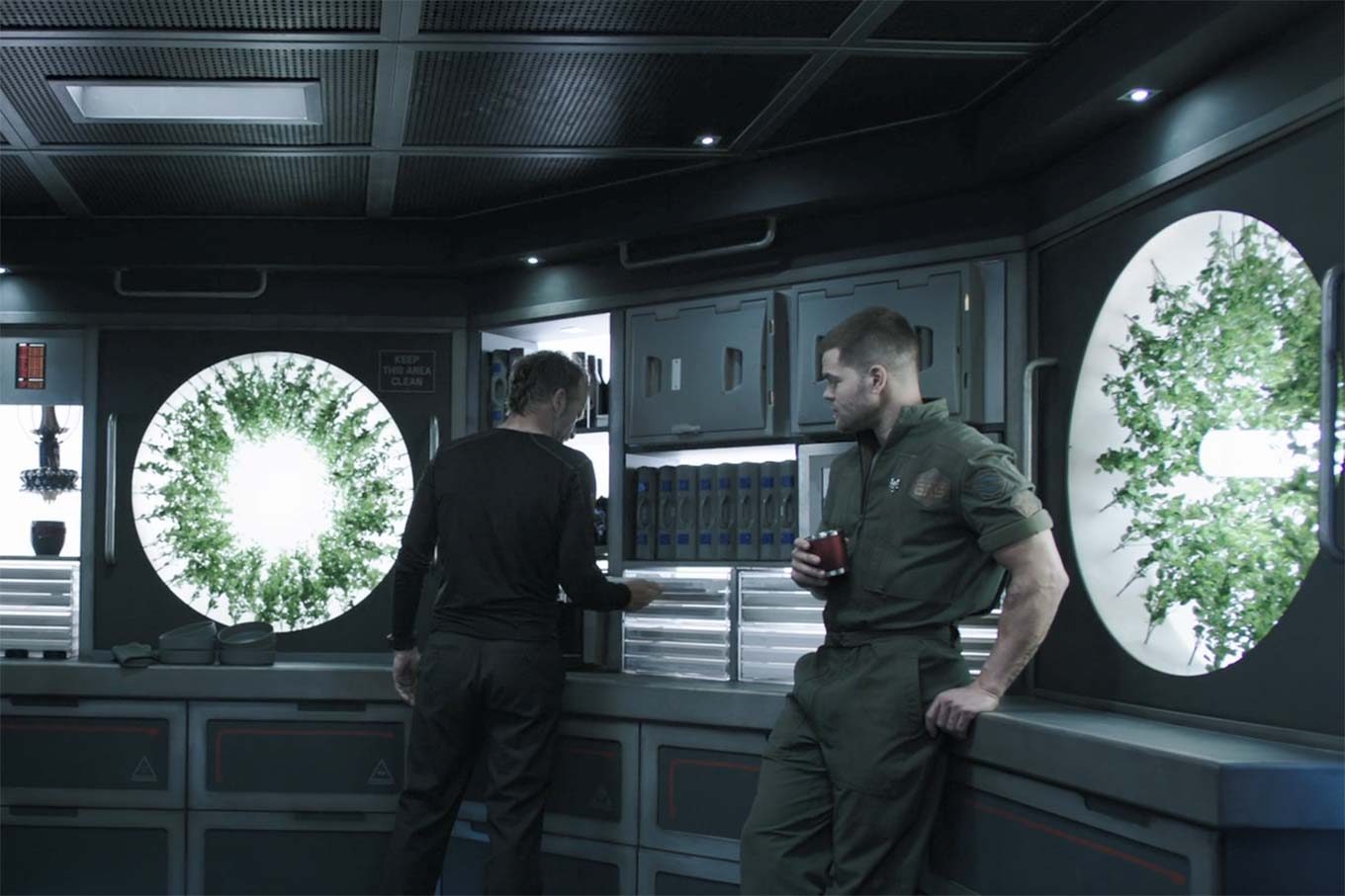 Miller and Amos in the Rocinante galley.