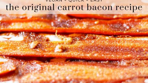Original carrot bacon image with text overlay.