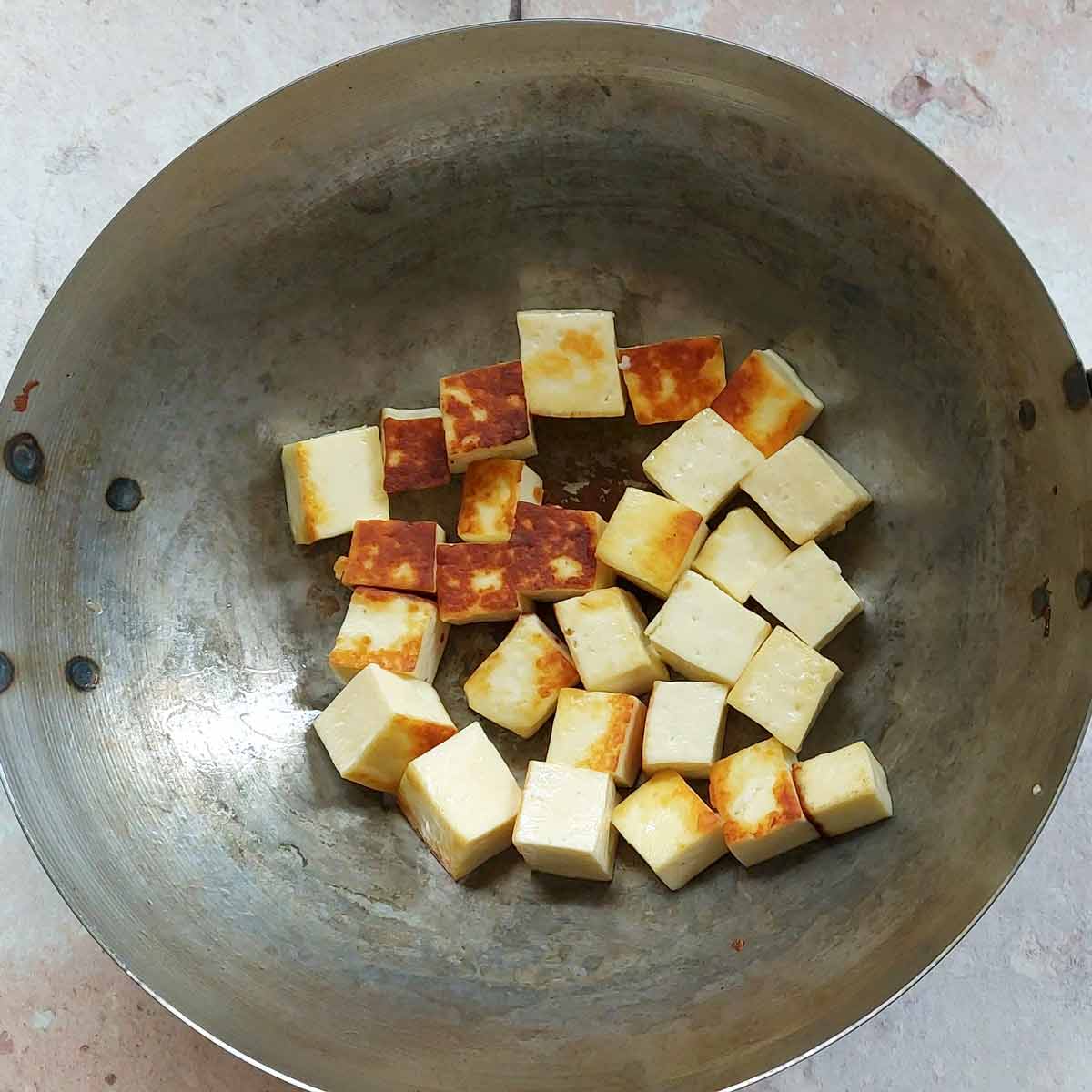 Fried paneer.