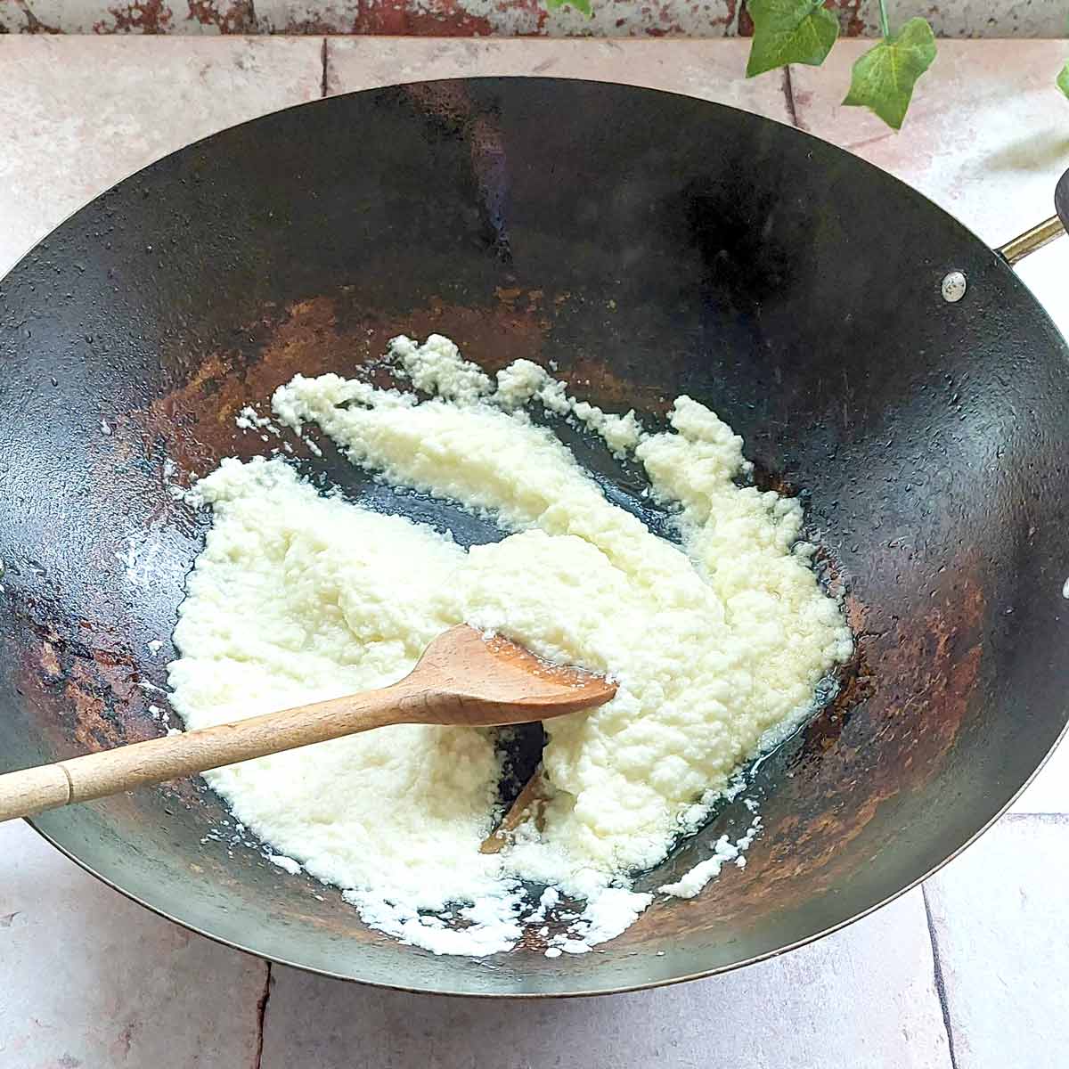 Onion, garlic, and ginger purée.