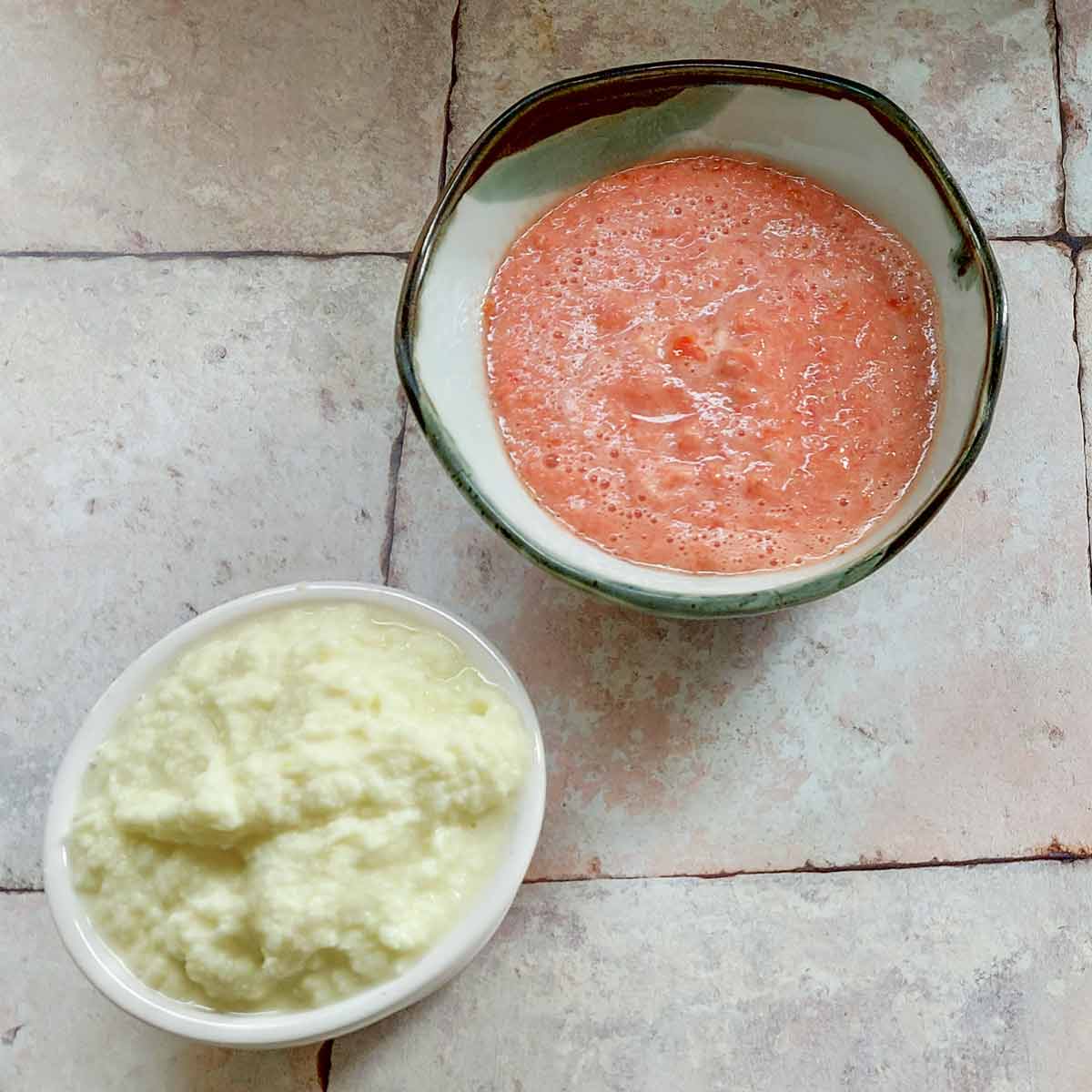 Onion and tomato purées.